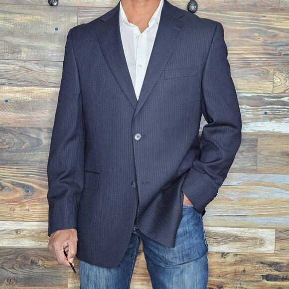 Jack Victor Conway Blue Textured Sport Jacket - 1252102-650